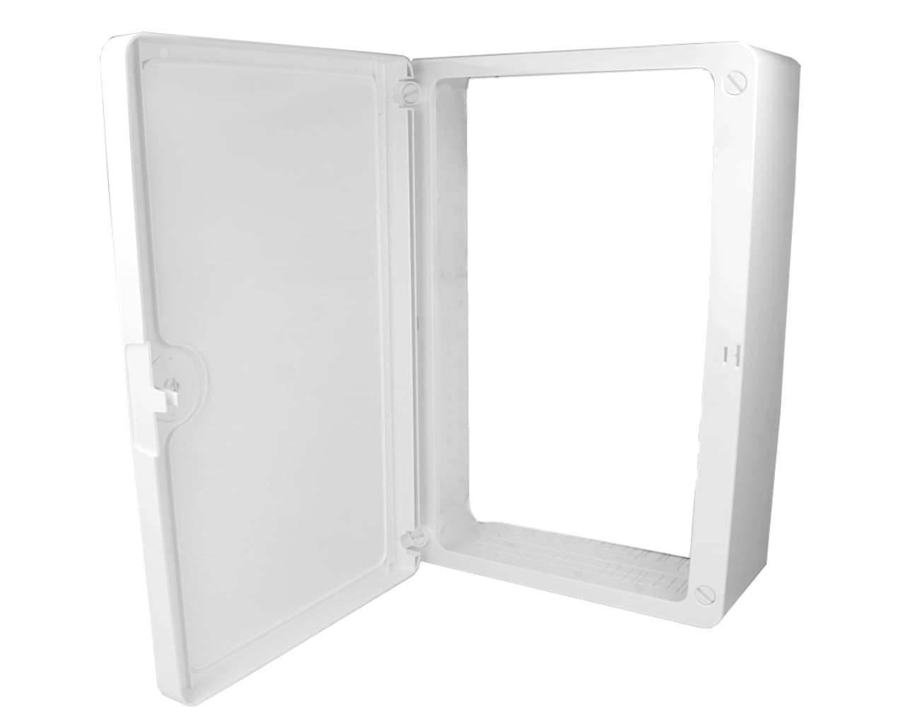 Coiffe et porte pour zone attenante pour coffret de communication